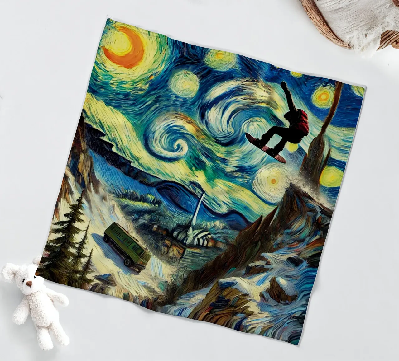 CATCH THE BUS coperta in pile da Vintage Van Gogh