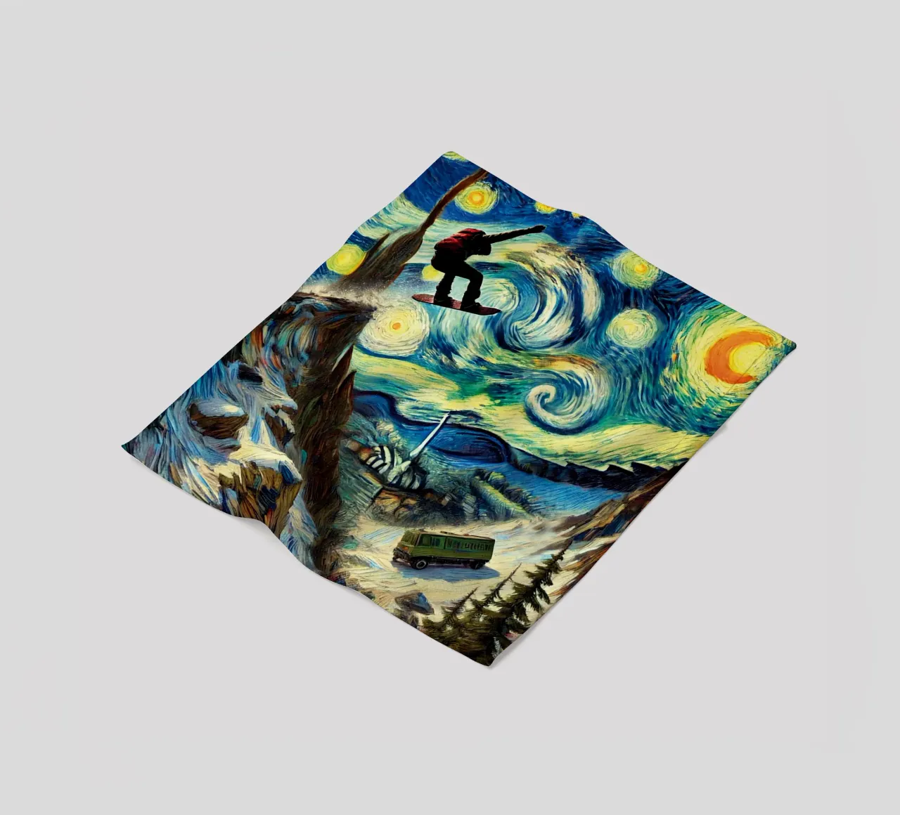 CATCH THE BUS coperta in pile da Vintage Van Gogh