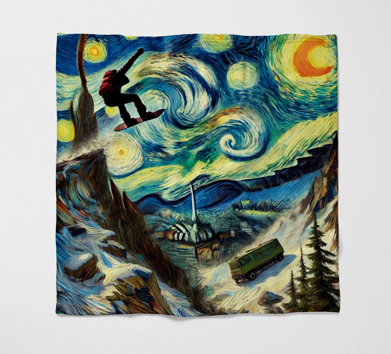 CATCH THE BUS coperta in pile da Vintage Van Gogh