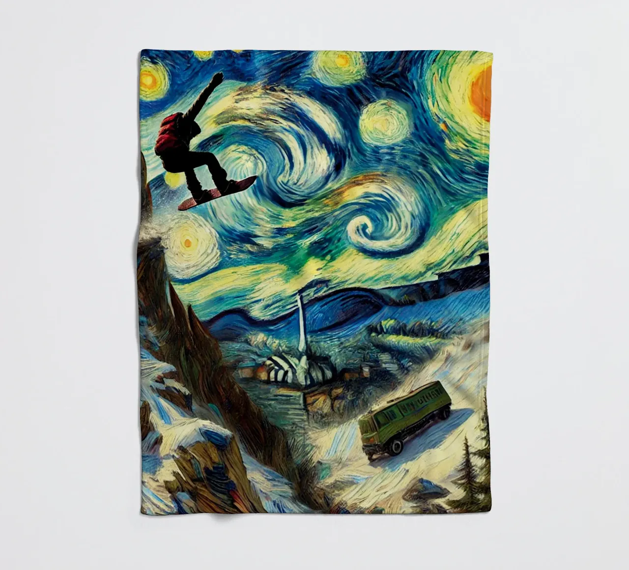 CATCH THE BUS coperta in pile da Vintage Van Gogh