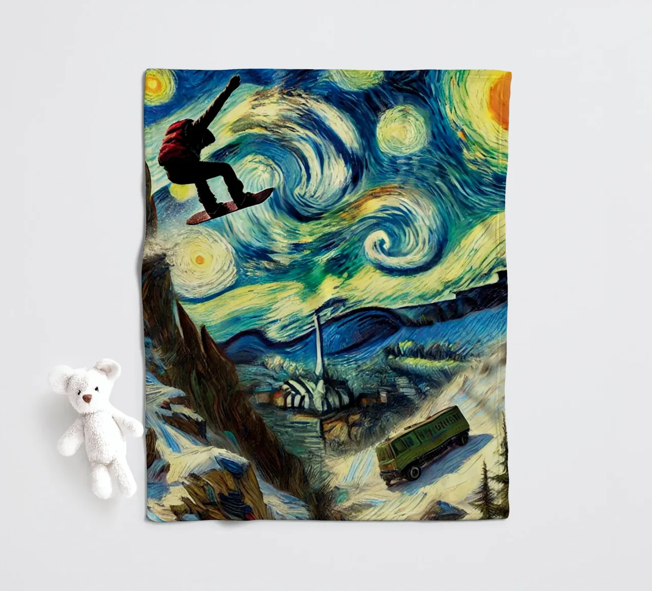 CATCH THE BUS coperta in pile da Vintage Van Gogh