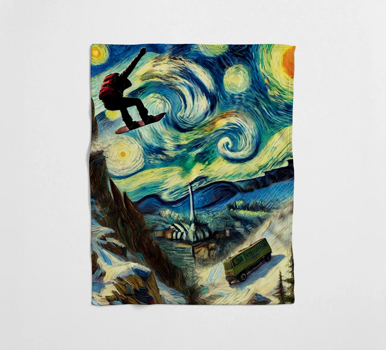 CATCH THE BUS coperta in pile da Vintage Van Gogh