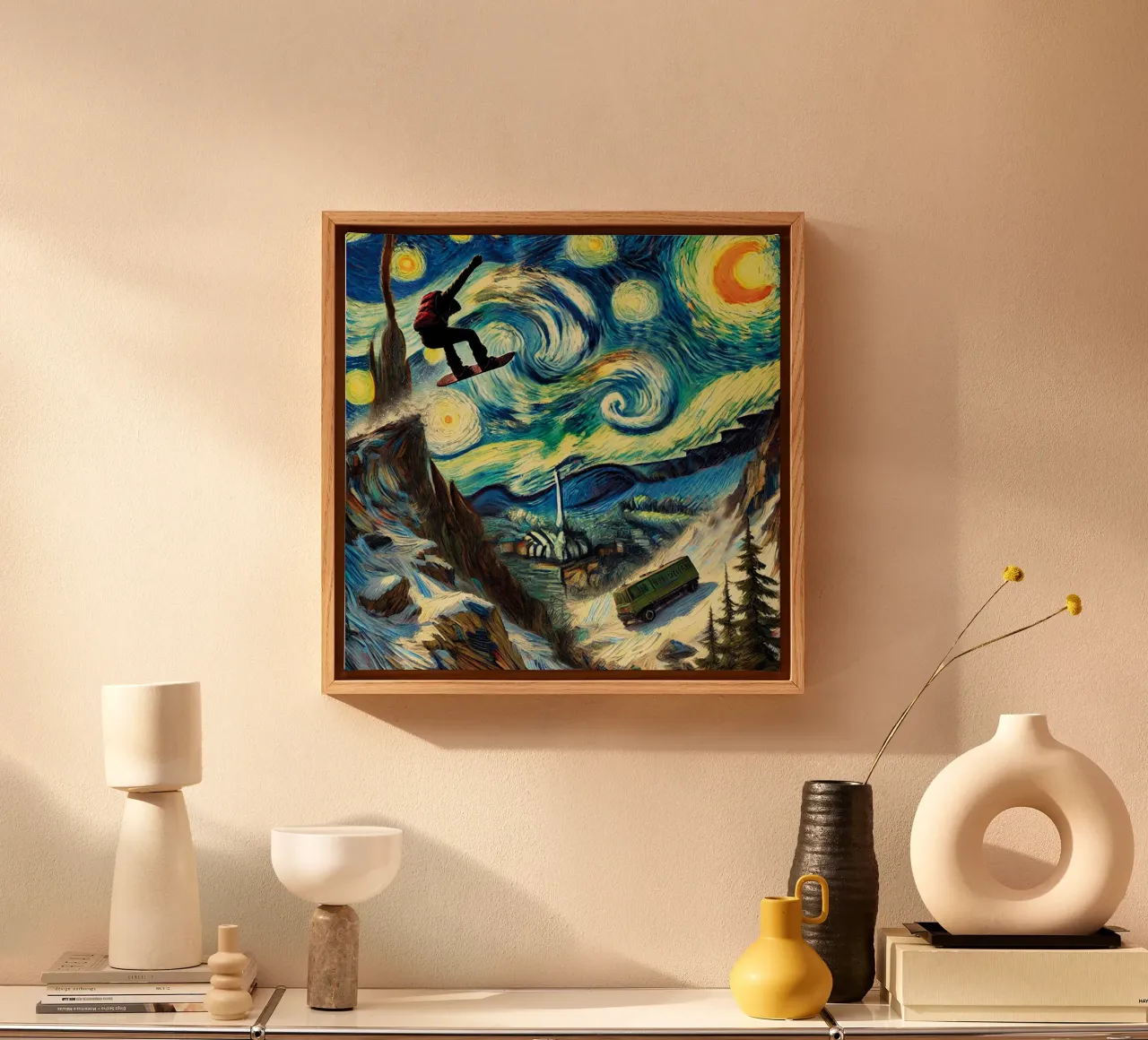 CATCH THE BUS tela da Vintage Van Gogh