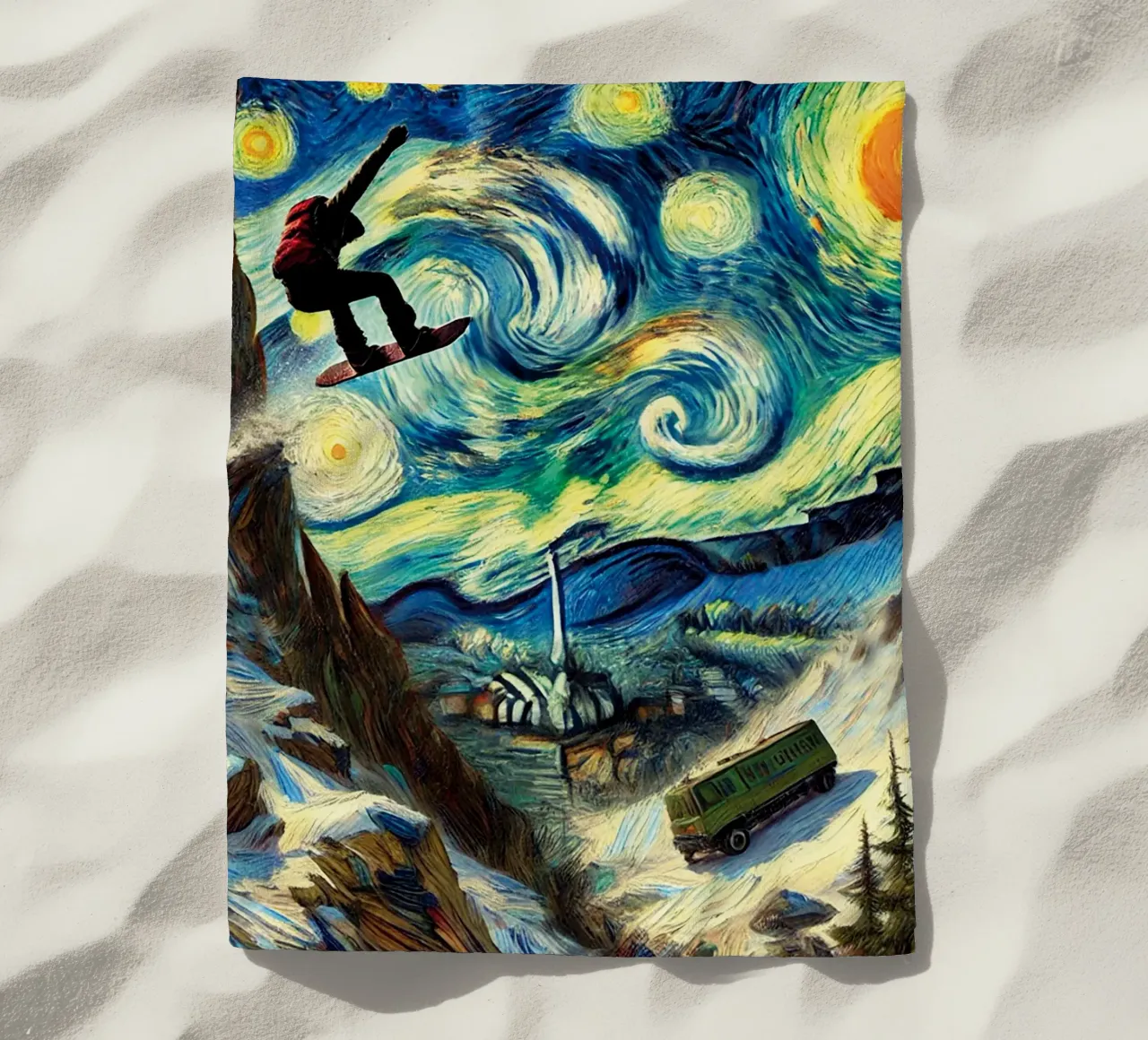 CATCH THE BUS telo mare da Vintage Van Gogh