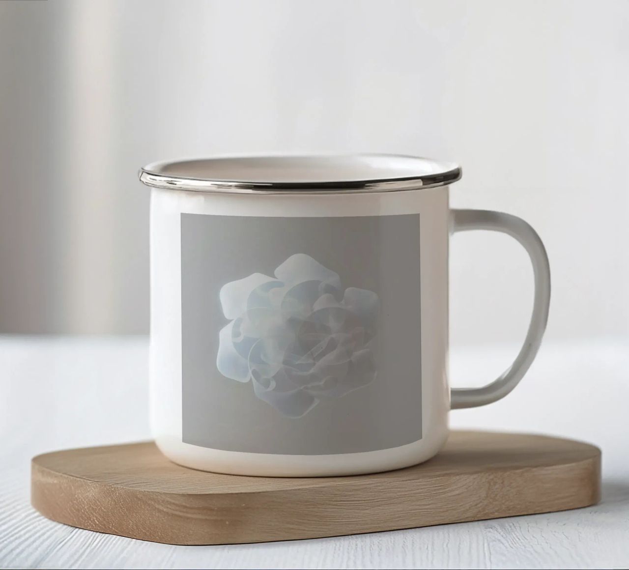 Un fiore bianco tazza in smalto da Peace