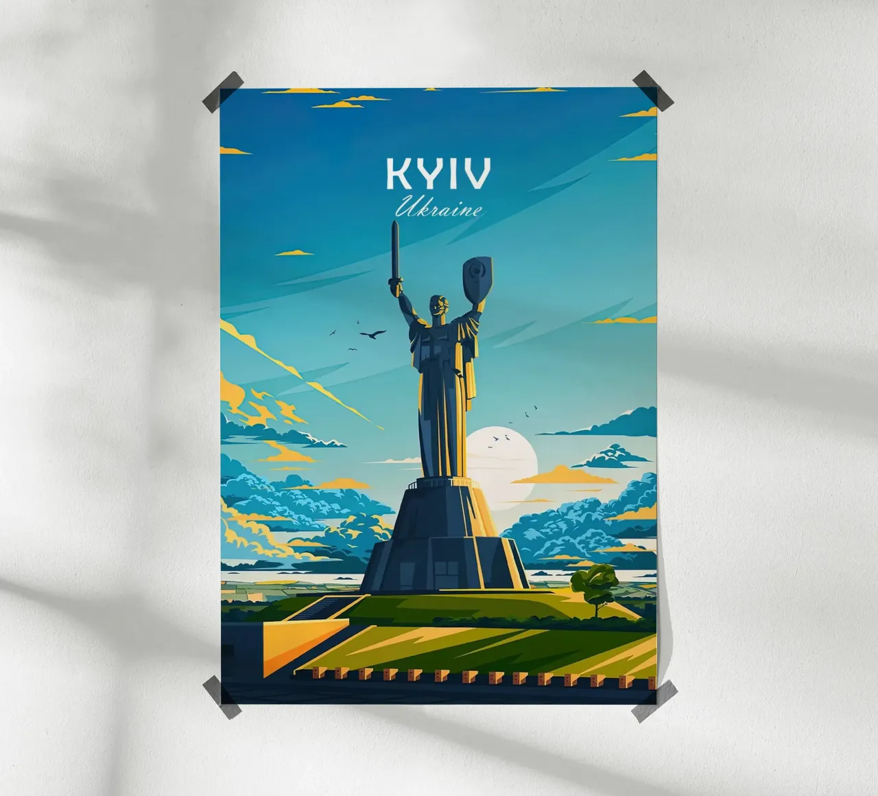 Ucraina, Manifesto di viaggio di Kiev, Monumento alla Madrepatria poster da Liliestudio