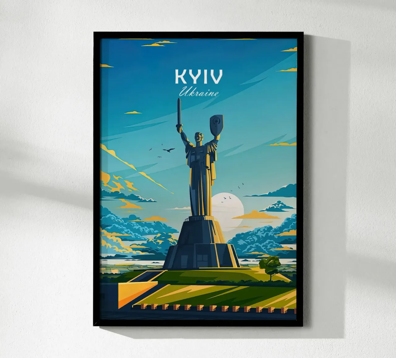 Ucraina, Manifesto di viaggio di Kiev, Monumento alla Madrepatria poster da Liliestudio