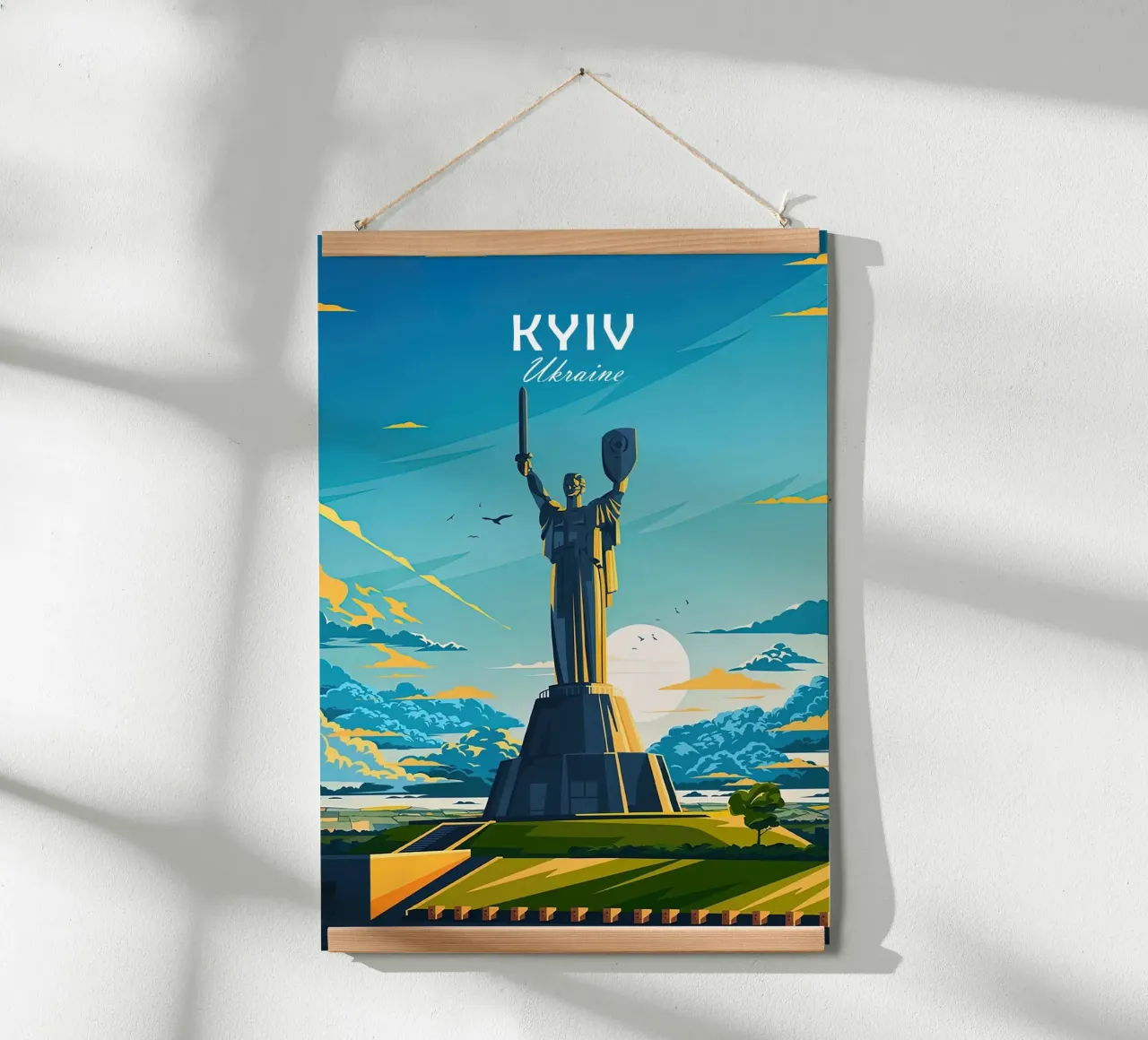 Ucraina, Manifesto di viaggio di Kiev, Monumento alla Madrepatria poster da Liliestudio
