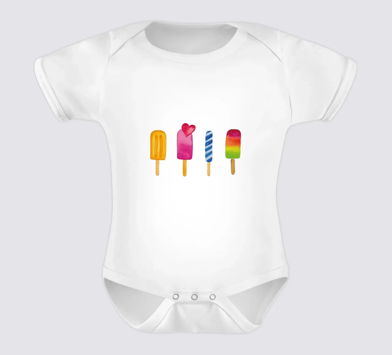 Popsicle - Ice Lolly - Ice Cream - Eis am Stiel body neonato maniche corte da Petra Lang