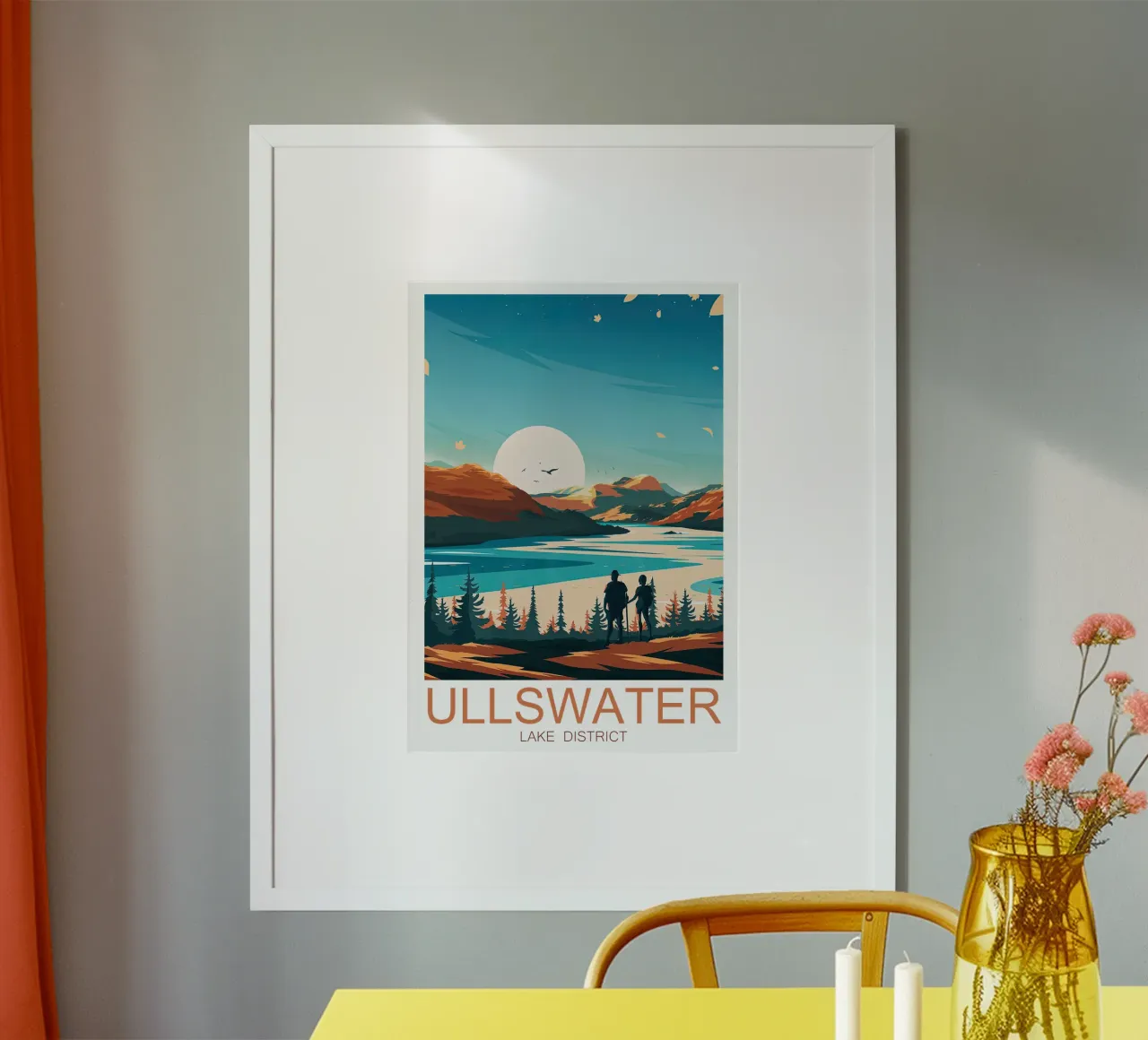 Impresión de viaje a Ullswater - Distrito de los Lagos poster de Liliestudio