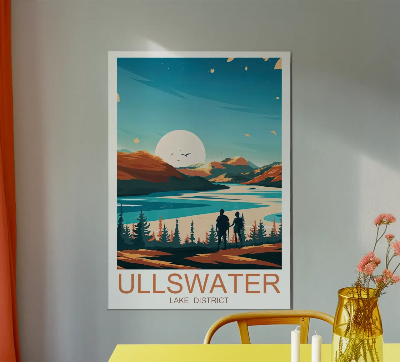 Impresión de viaje a Ullswater - Distrito de los Lagos poster de Liliestudio