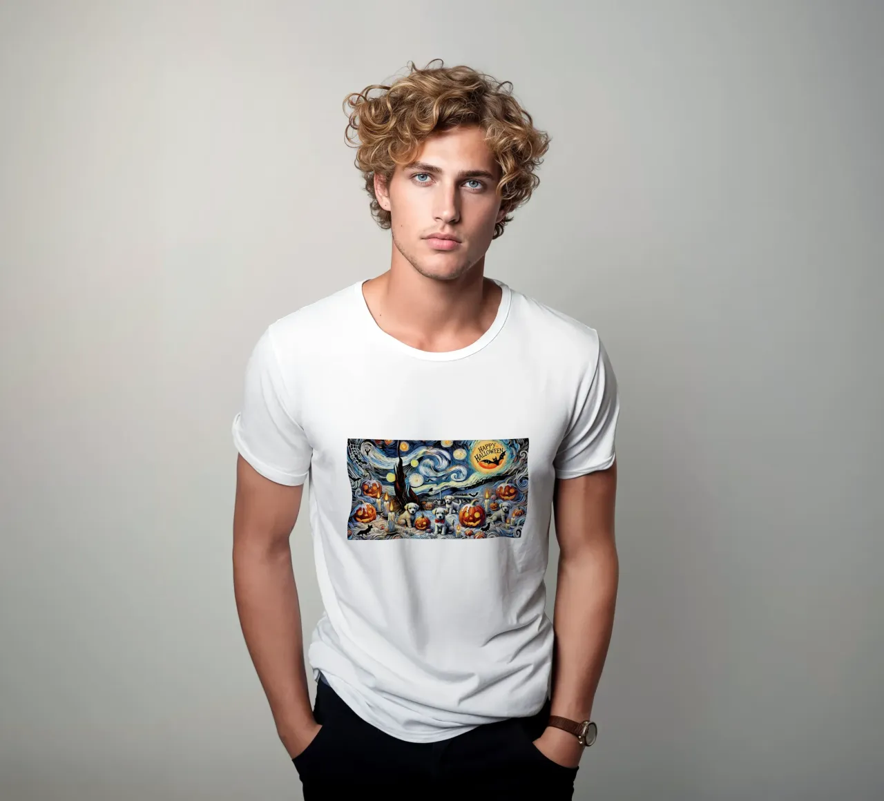 Happy Halloween Puppy Edition t-shirt da Vintage Van Gogh