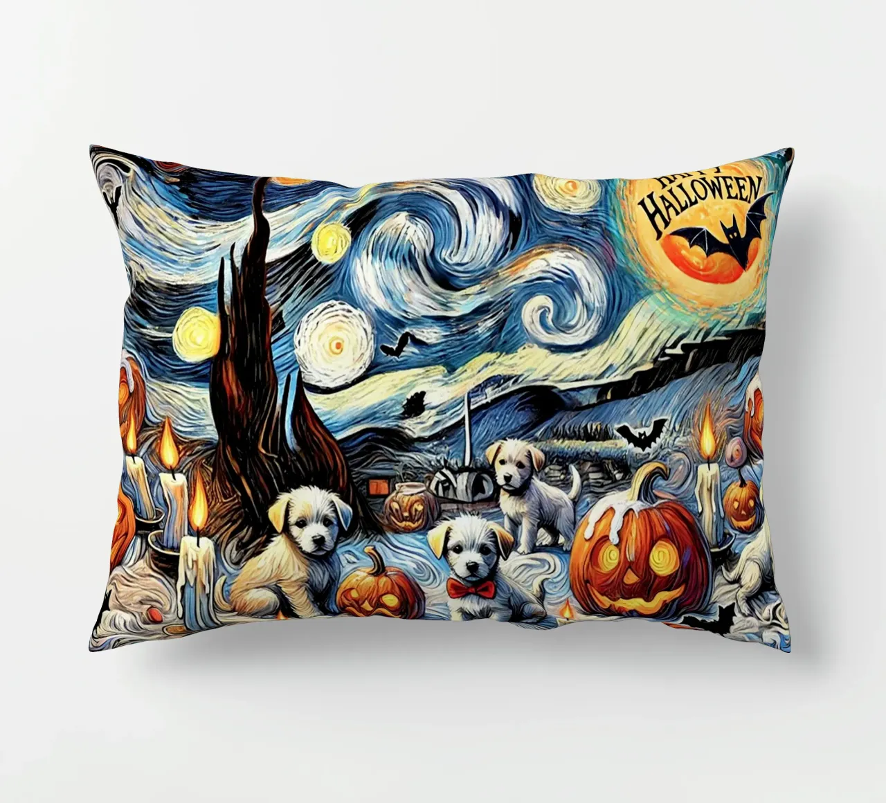Happy Halloween Puppy Edition cuscino da Vintage Van Gogh