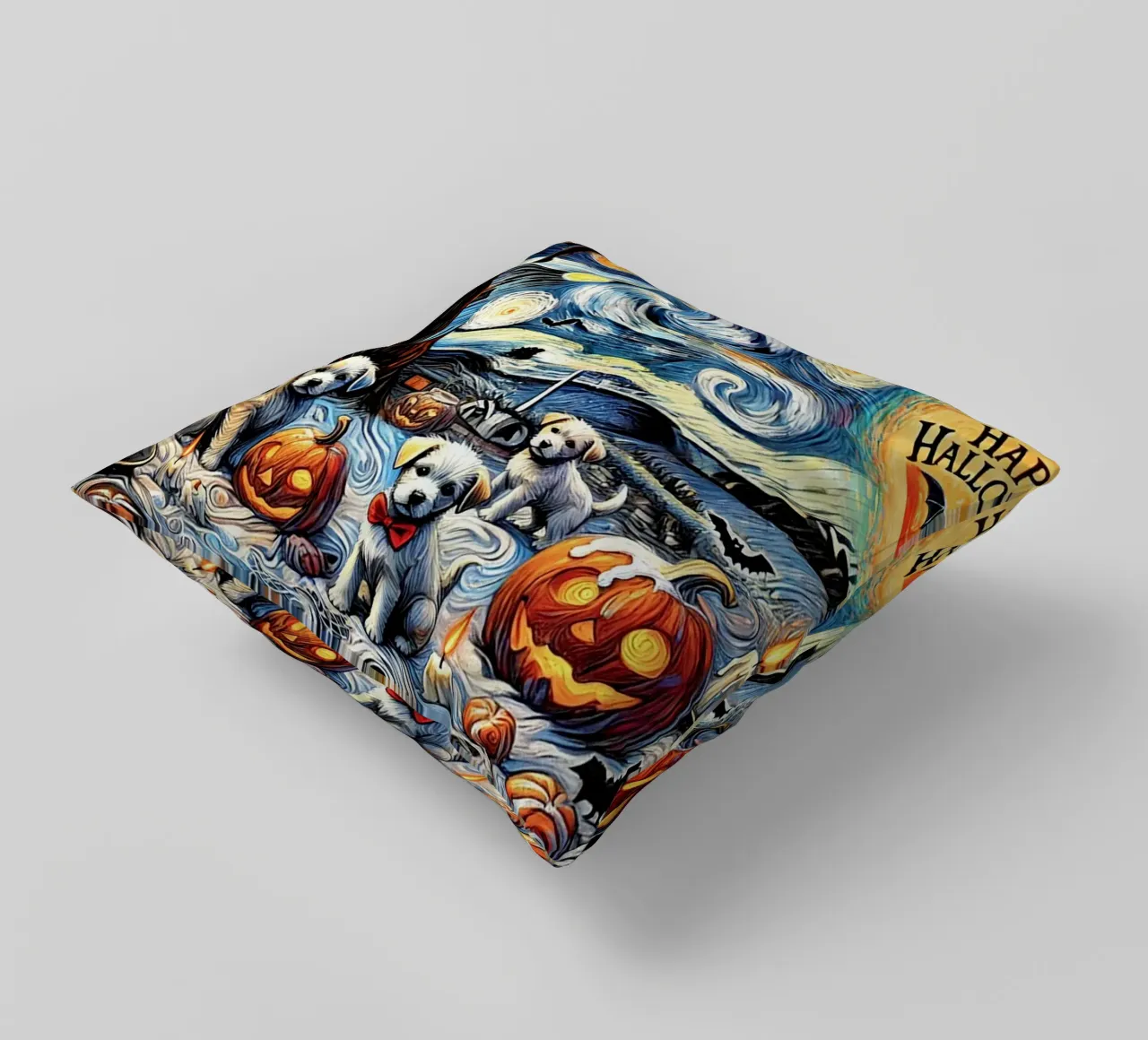 Happy Halloween Puppy Edition cuscino da Vintage Van Gogh