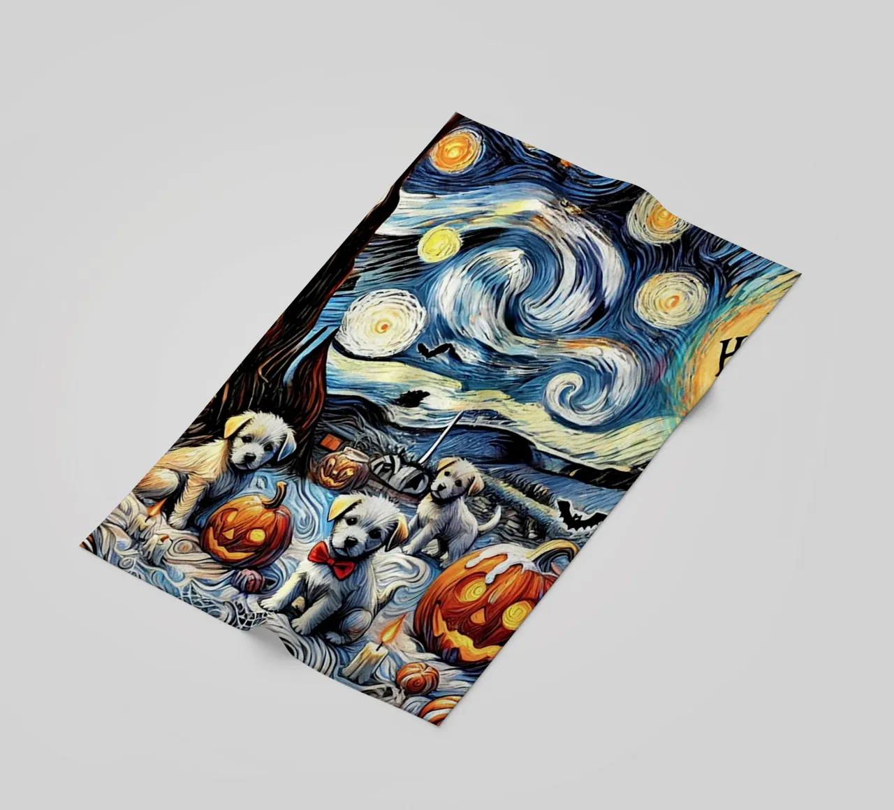 Happy Halloween Puppy Edition telo mare da Vintage Van Gogh