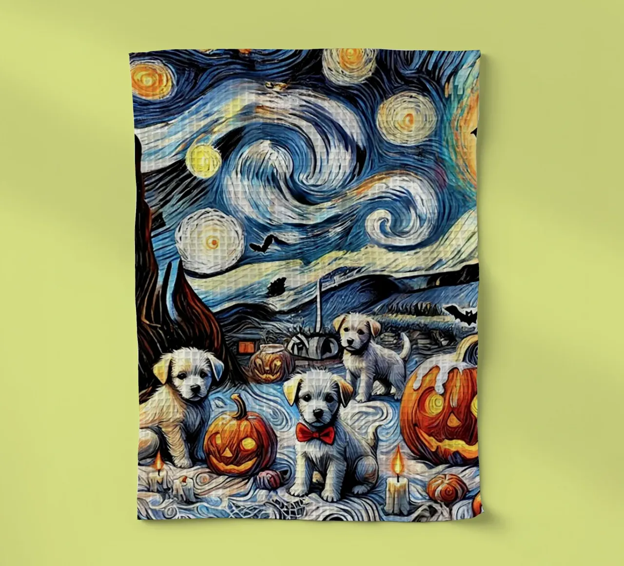 Happy Halloween Puppy Edition canovaccio da cucina da Vintage Van Gogh