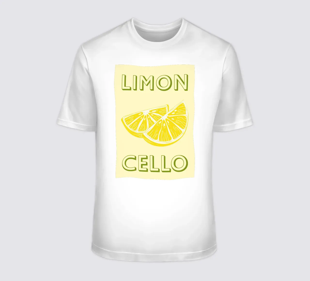 Bold Limoncello Lemon Slice on Soft Yellow Background t-shirt by pdigitalprints