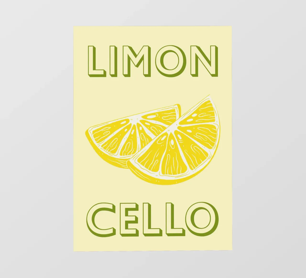 Fetta di limone al limoncello in grassetto su sfondo giallo tenue pellicola backlit da pdigitalprints