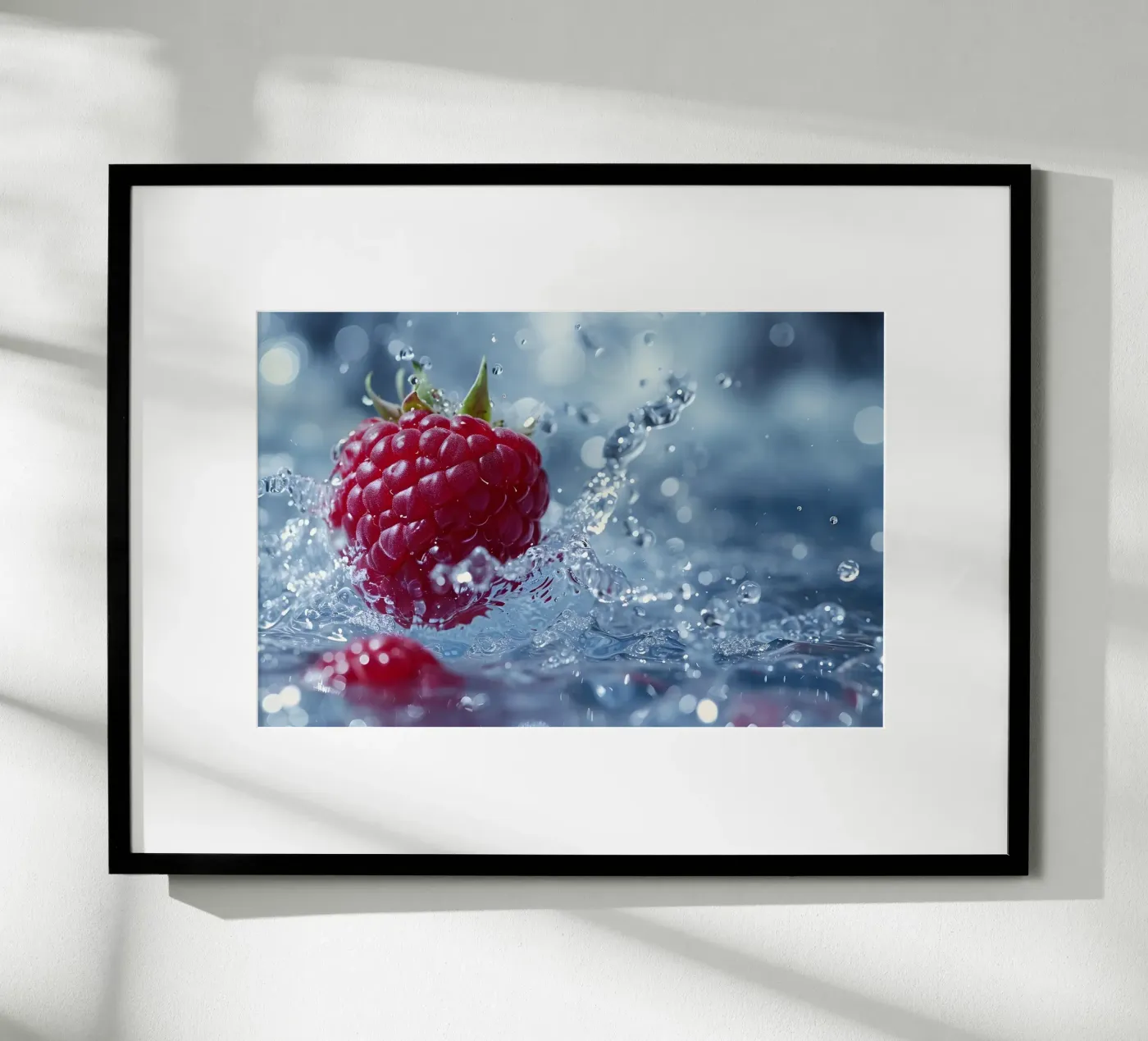 Himbeer splash poster van M-Ulrich-Digital Art