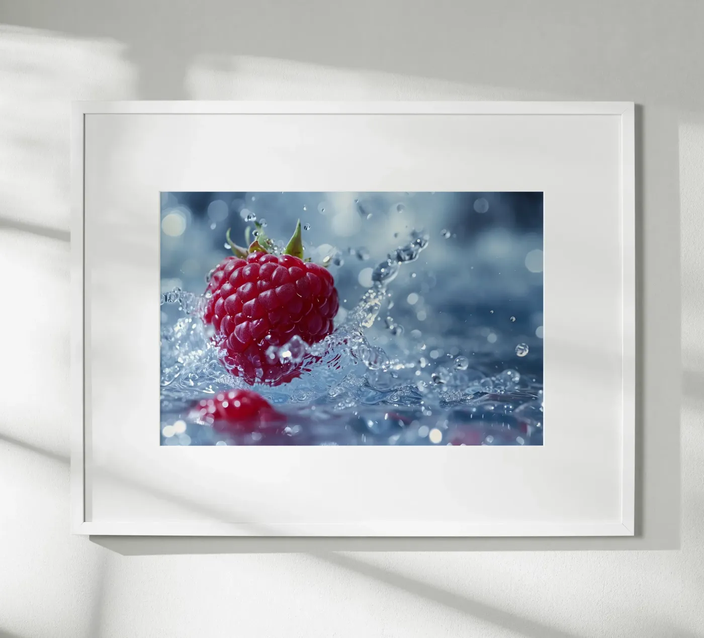 Himbeer splash poster van M-Ulrich-Digital Art