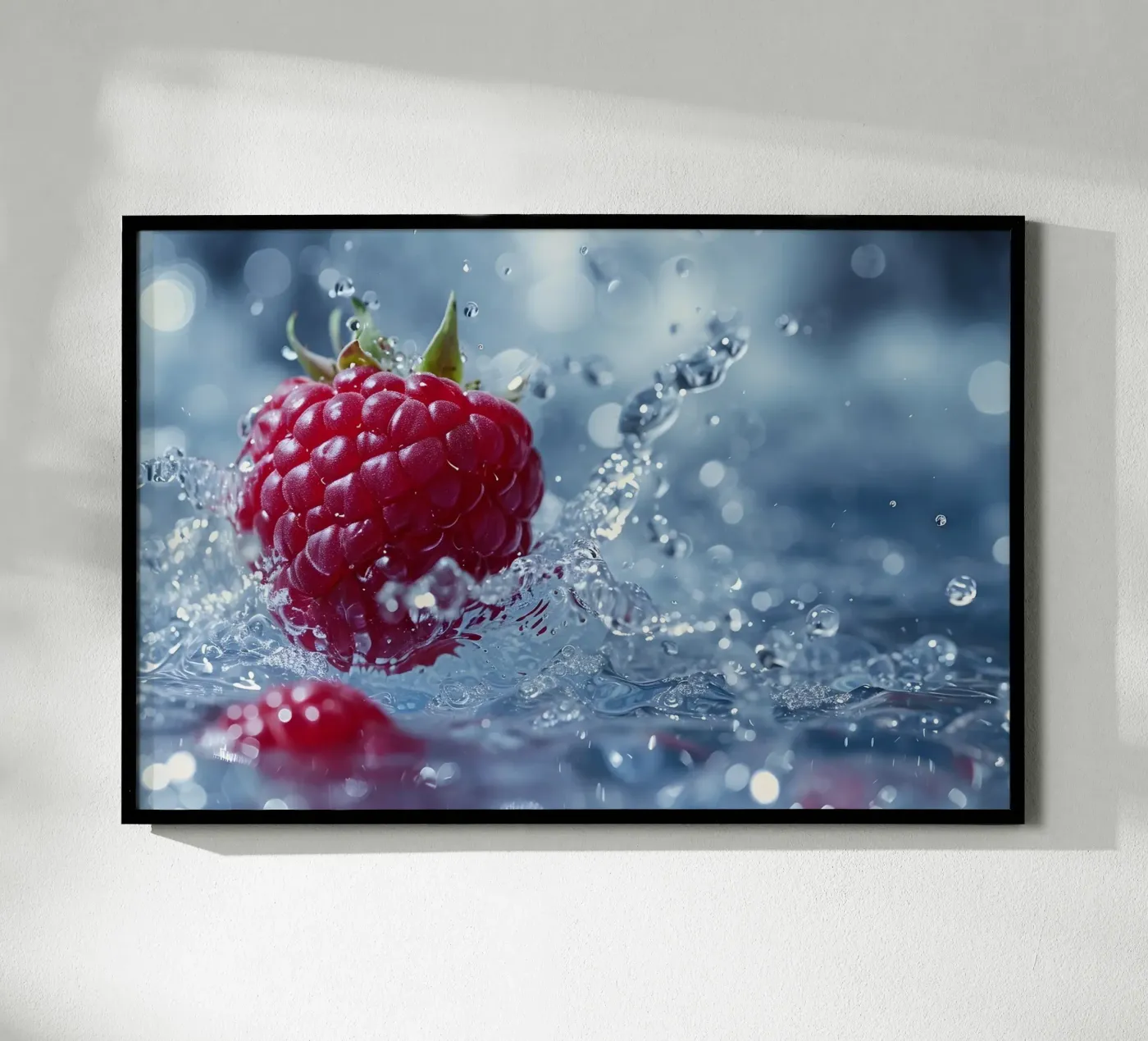 Himbeer splash poster van M-Ulrich-Digital Art