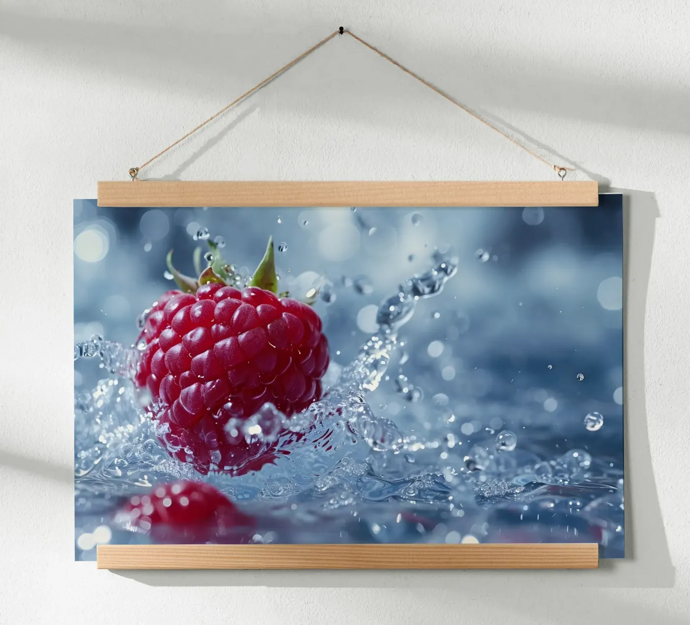 Himbeer splash poster van M-Ulrich-Digital Art