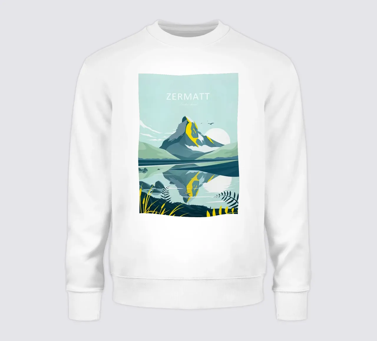 Impresión de viaje tradicional de Zermatt - Suiza sudadera de Liliestudio
