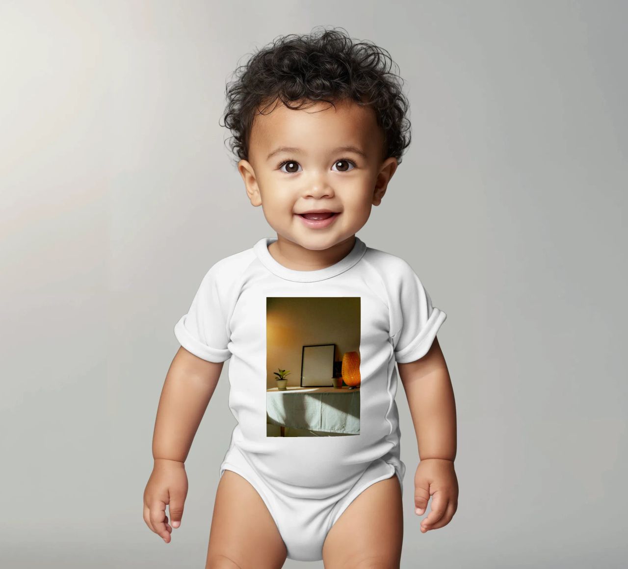 frame picture frame short-sleeve baby romper by Earthly Visions