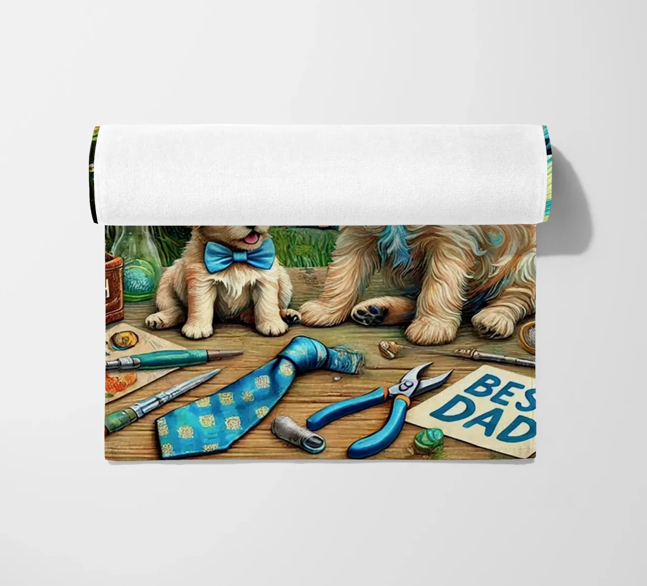 Happy Father´s Day Puppy Edition telo mare da Vintage Van Gogh
