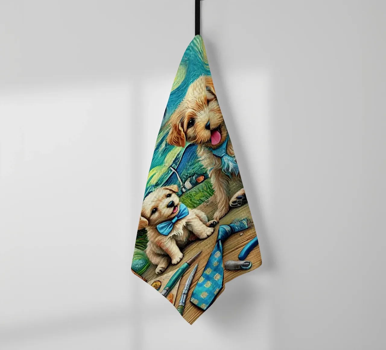 Happy Father´s Day Puppy Edition canovaccio da cucina da Vintage Van Gogh