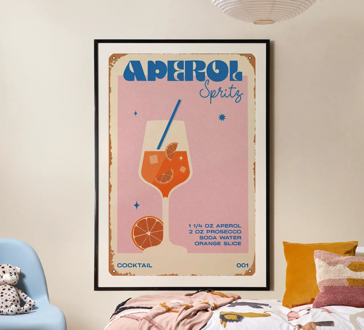 Aperol spritz - Cocktail fetta d'arancia poster con telaio in legno da MIa_Dispath