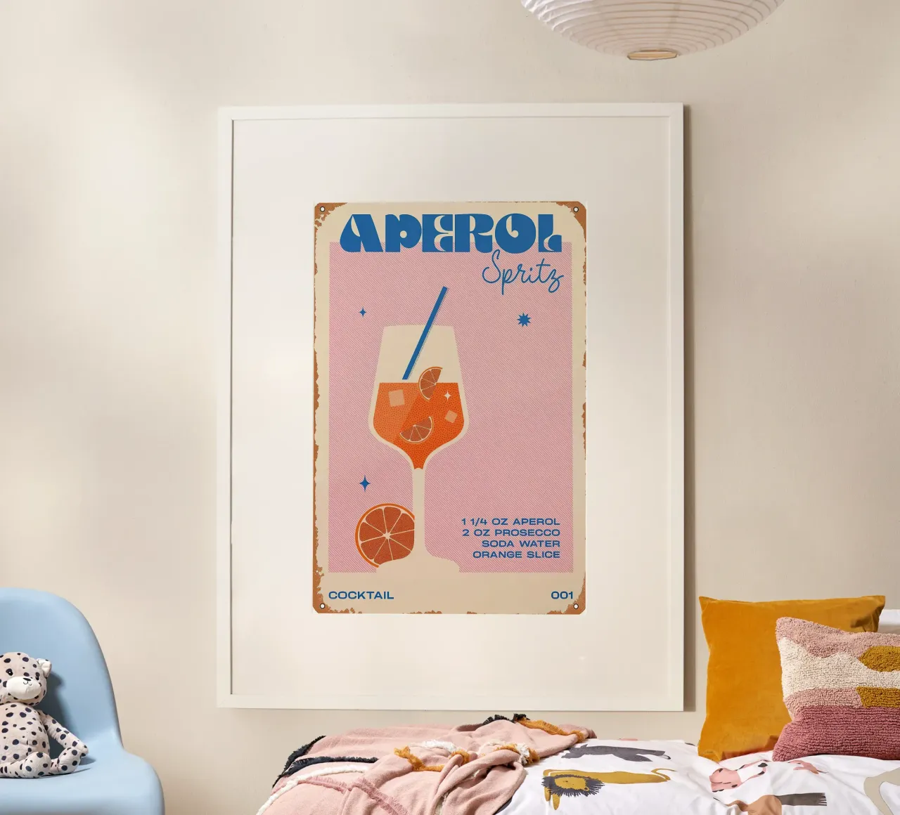 Aperol spritz - Cocktail fetta d'arancia poster con telaio in legno da MIa_Dispath