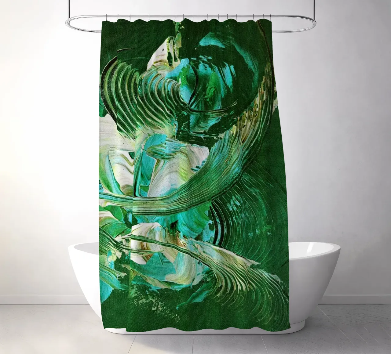 IDEAL GIFT 39 invers shower curtain by Thierry Vobmann Abstract painting