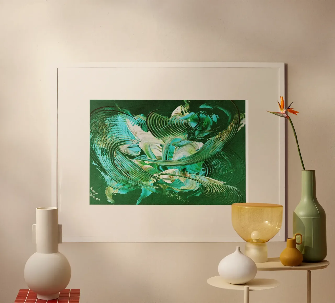 IDEAL GIFT 39 invers poster con telaio in alluminio da Thierry Vobmann Abstract painting