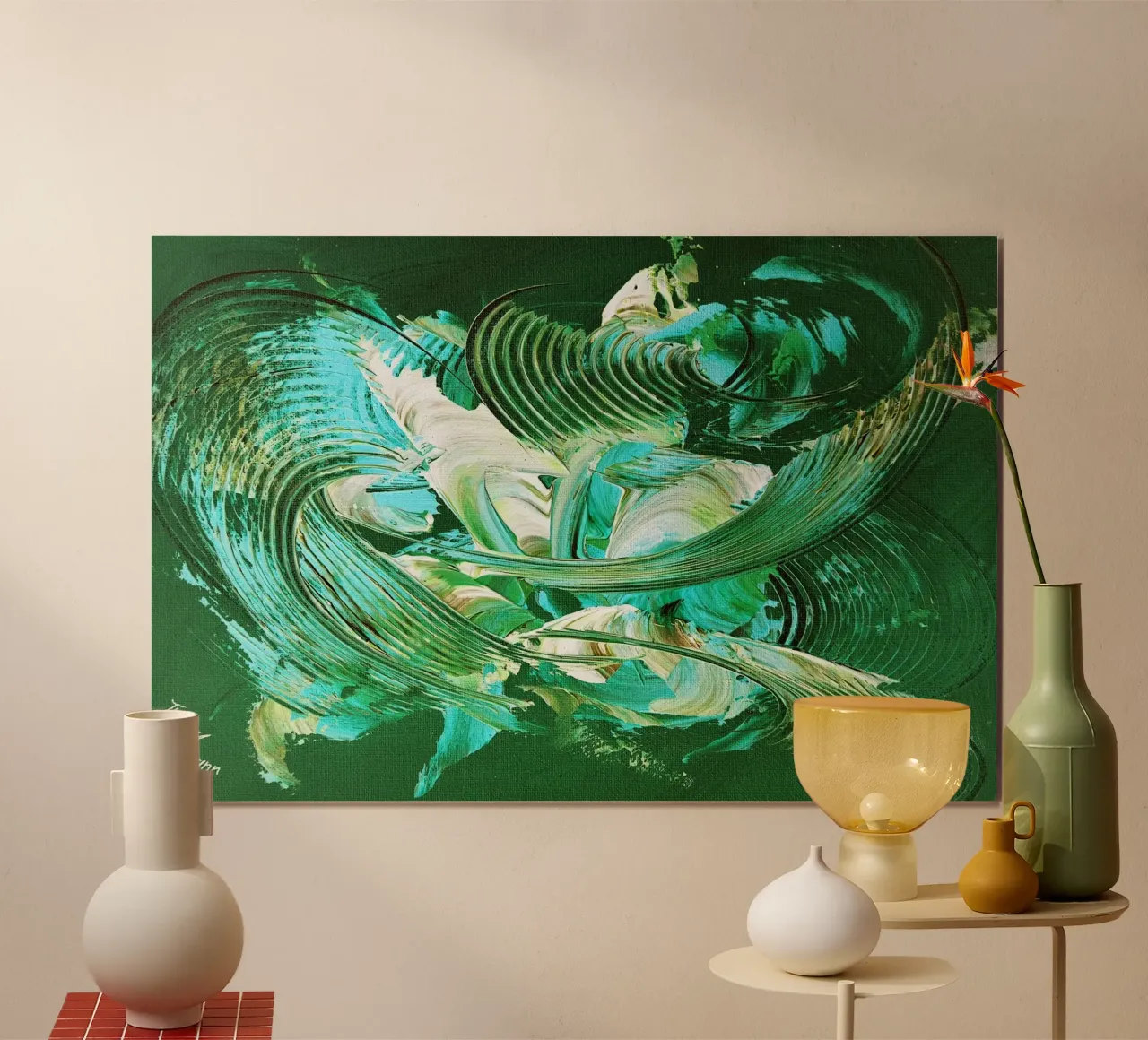 IDEAL GIFT 39 invers poster con telaio in alluminio da Thierry Vobmann Abstract painting