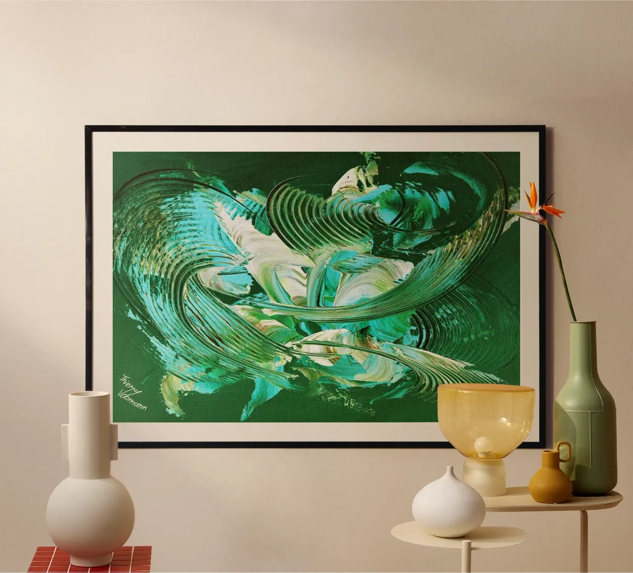 IDEAL GIFT 39 invers poster con telaio in alluminio da Thierry Vobmann Abstract painting