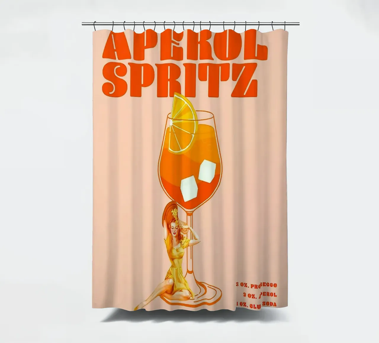 Aperol spritz shower curtain by MIa_Dispath