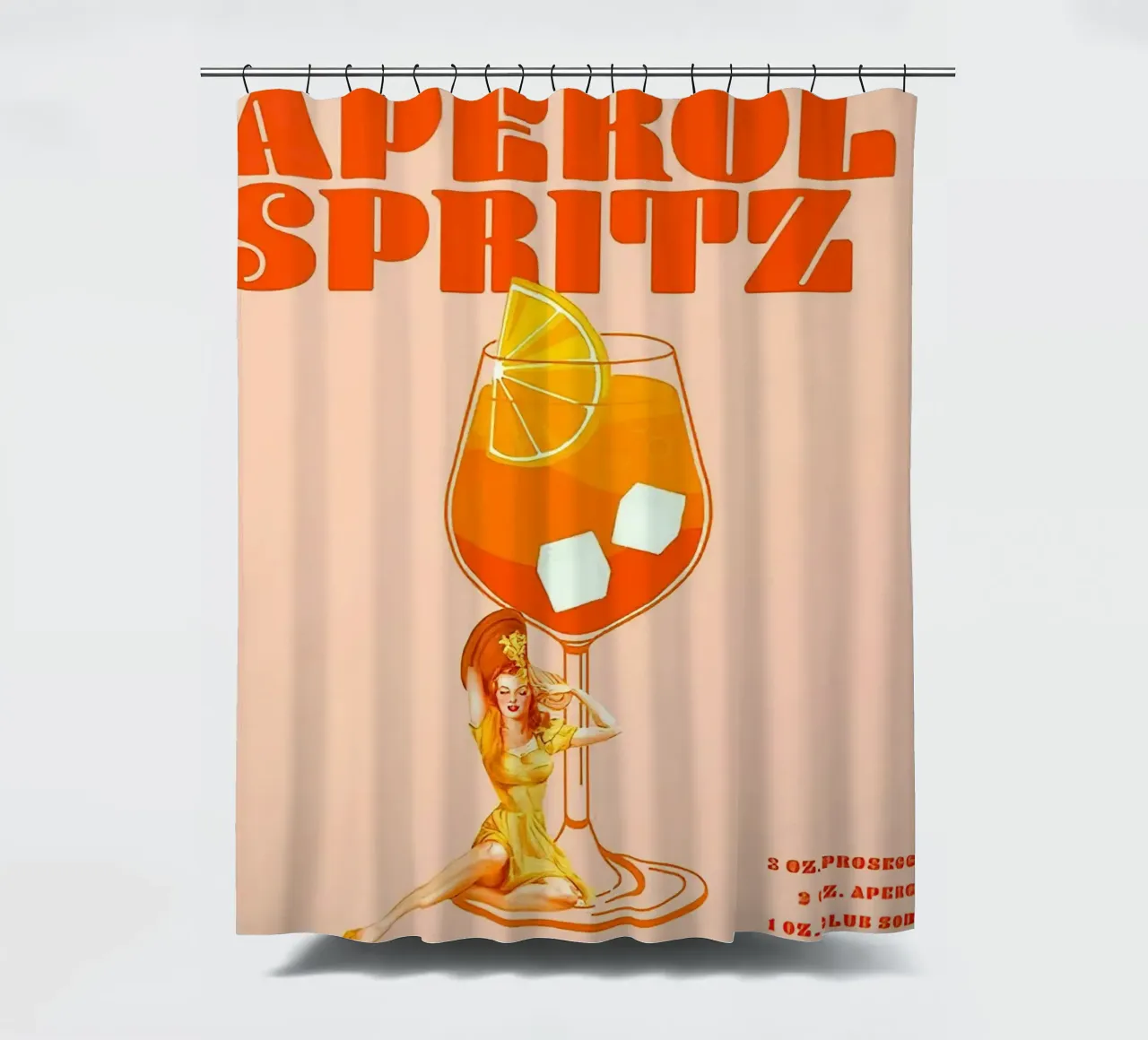 Aperol spritz shower curtain by MIa_Dispath