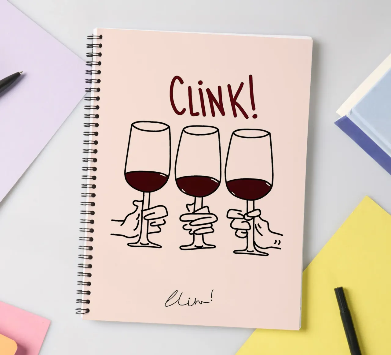 Clink Clink spiral notebook by Mildred Store
