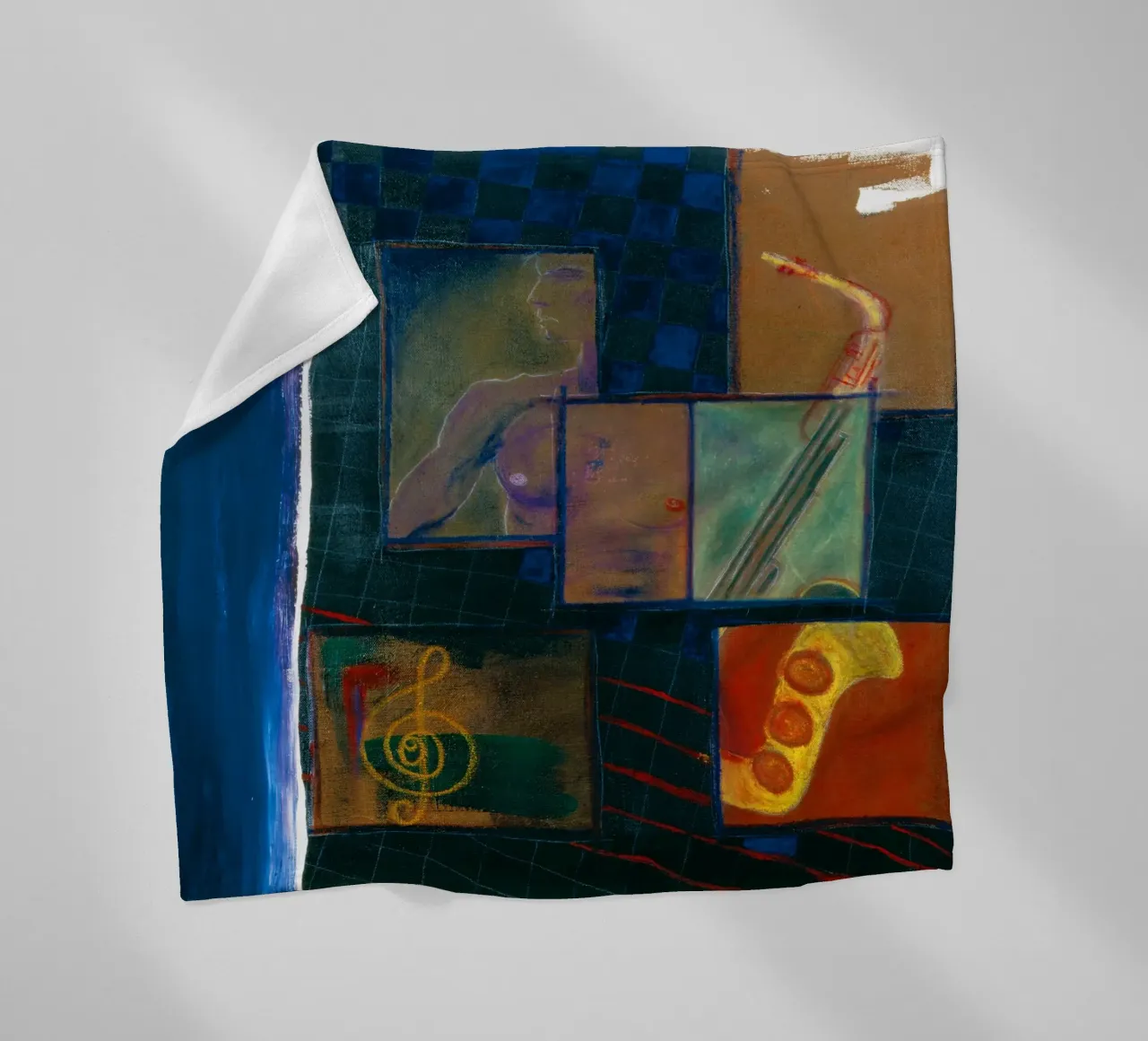 JAZZ fleece blanket by Vintage Van Gogh