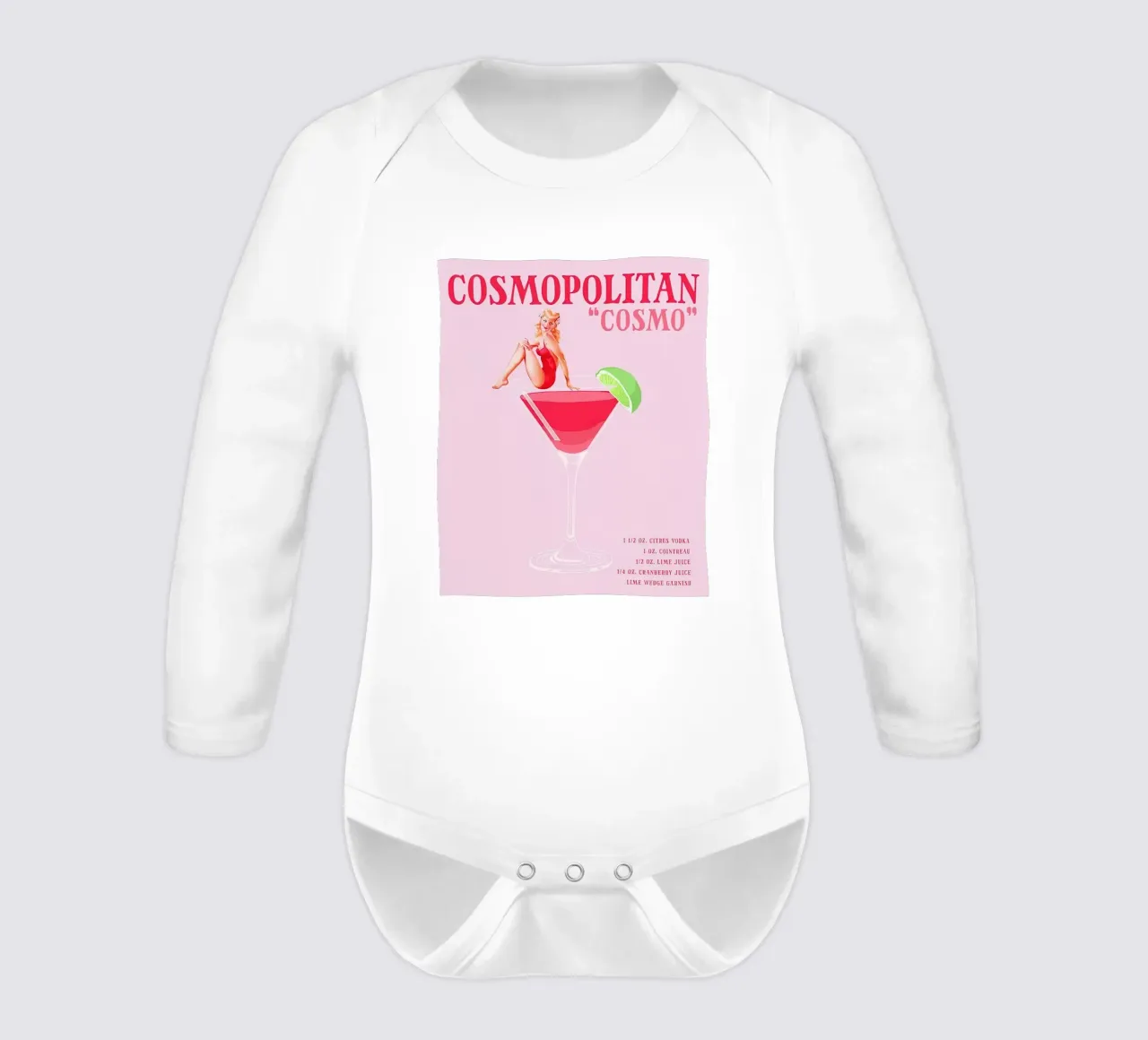 Cocktail cosmopolita body neonato maniche lunghe da MIa_Dispath
