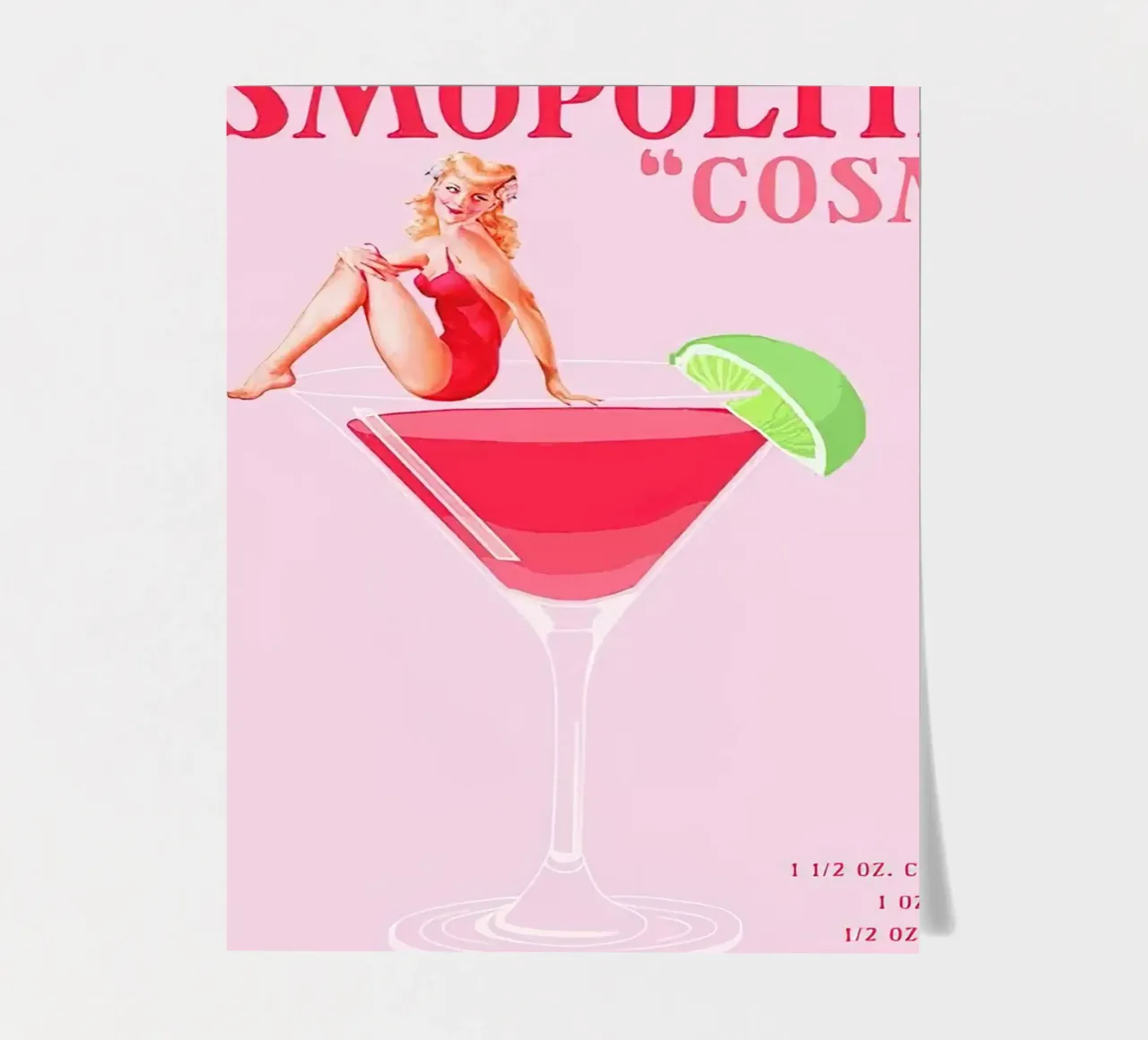 Cosmopolitan cocktail sticker sheet by MIa_Dispath