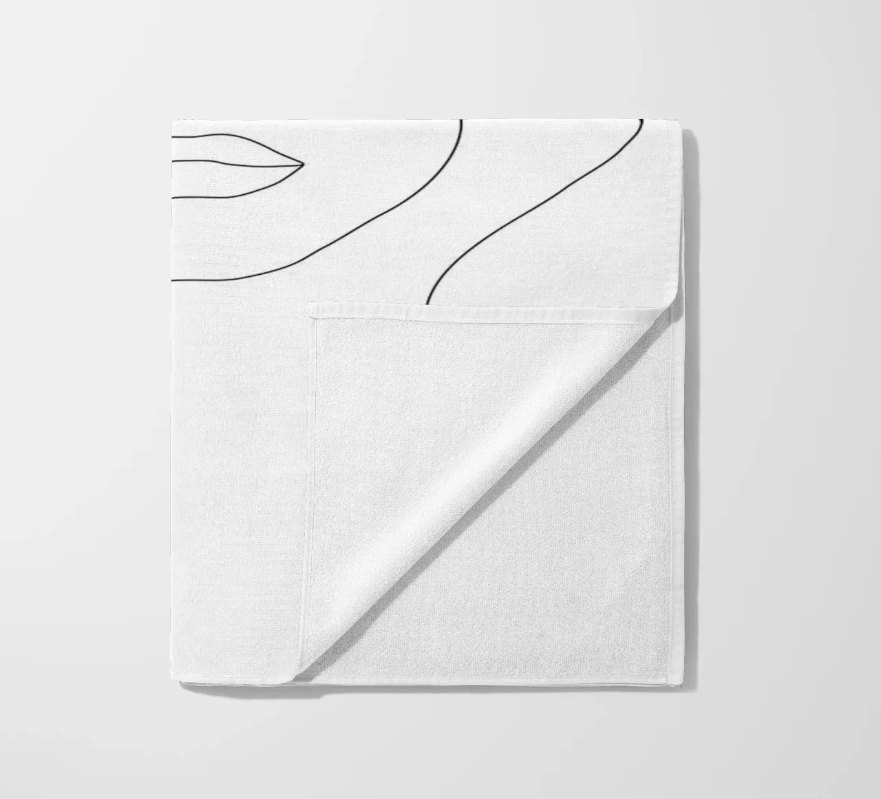 Minimal Line Art Woman with Hands on Face telo mare da Nadjaa