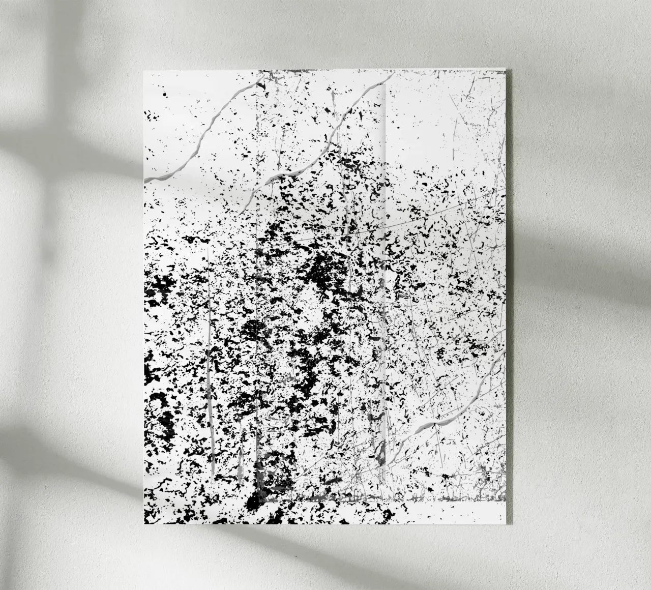 Zwart-wit inktvlek abstract kunstontwerp acryl van StrindesignStudio