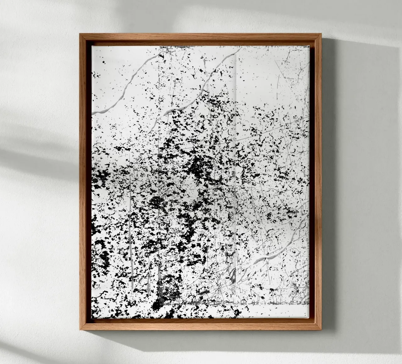 Zwart-wit inktvlek abstract kunstontwerp canvas met Baklijst van StrindesignStudio