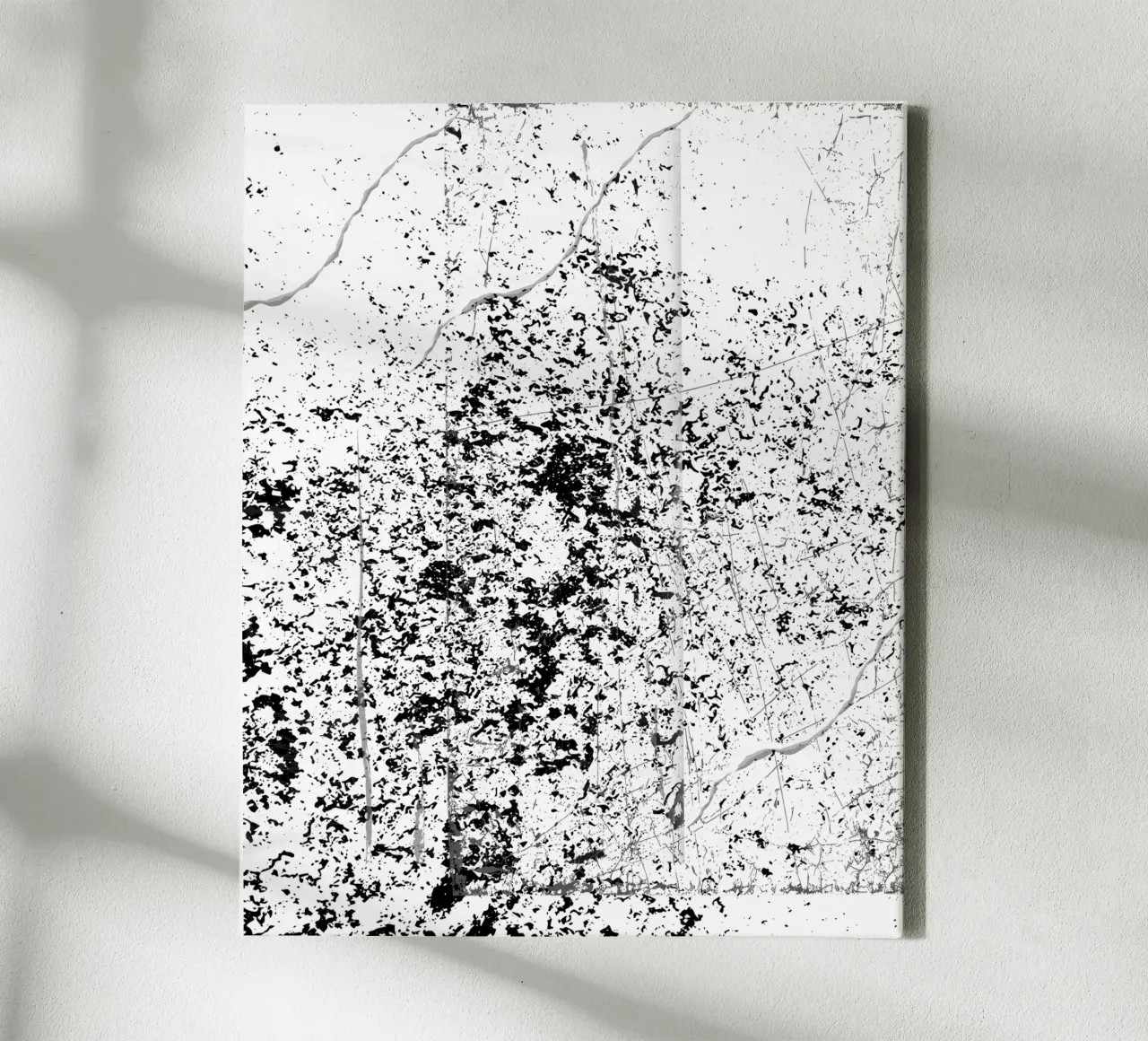 Zwart-wit inktvlek abstract kunstontwerp canvas met Baklijst van StrindesignStudio