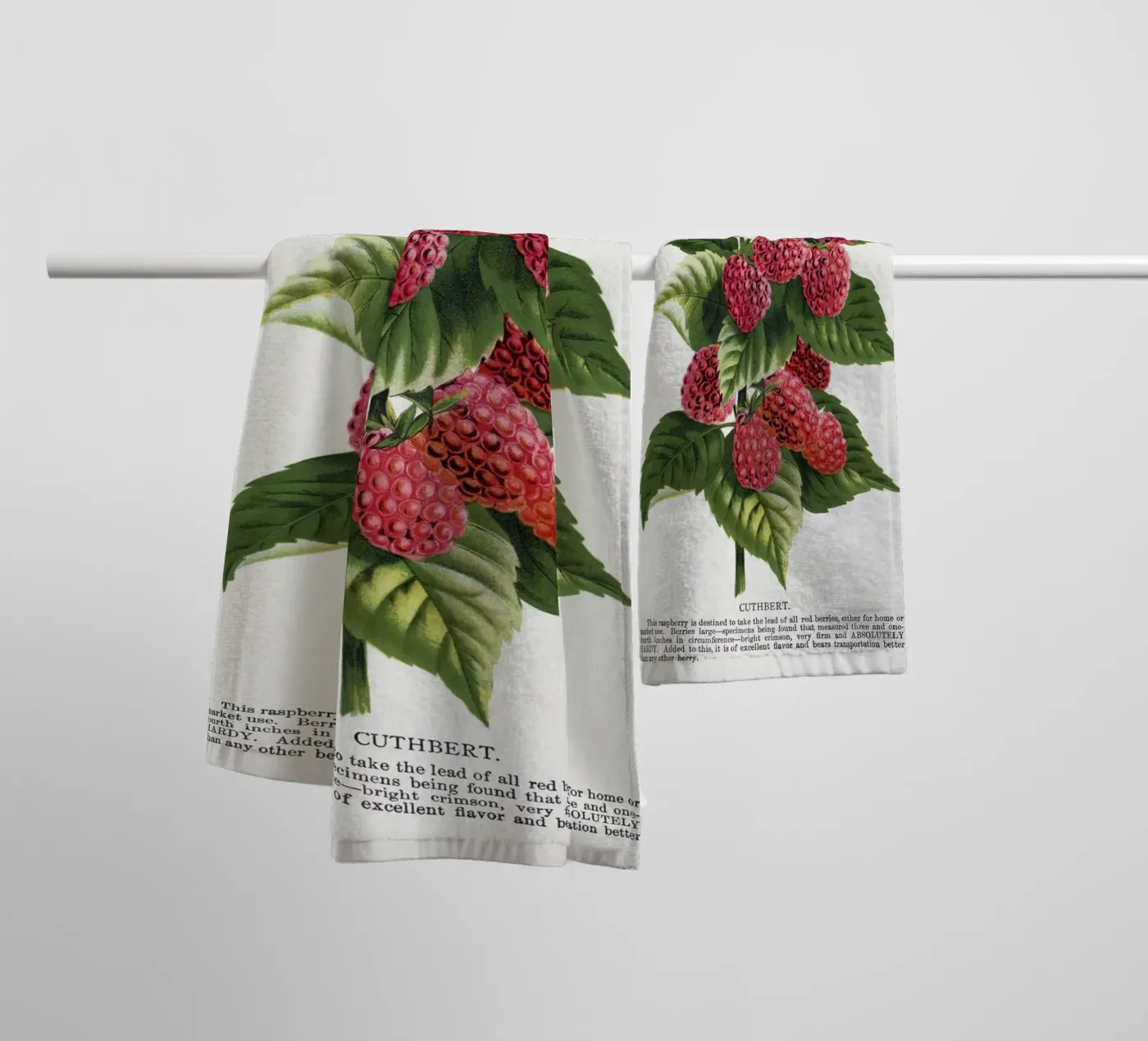 Cuthbert raspberry towel by vintageshop