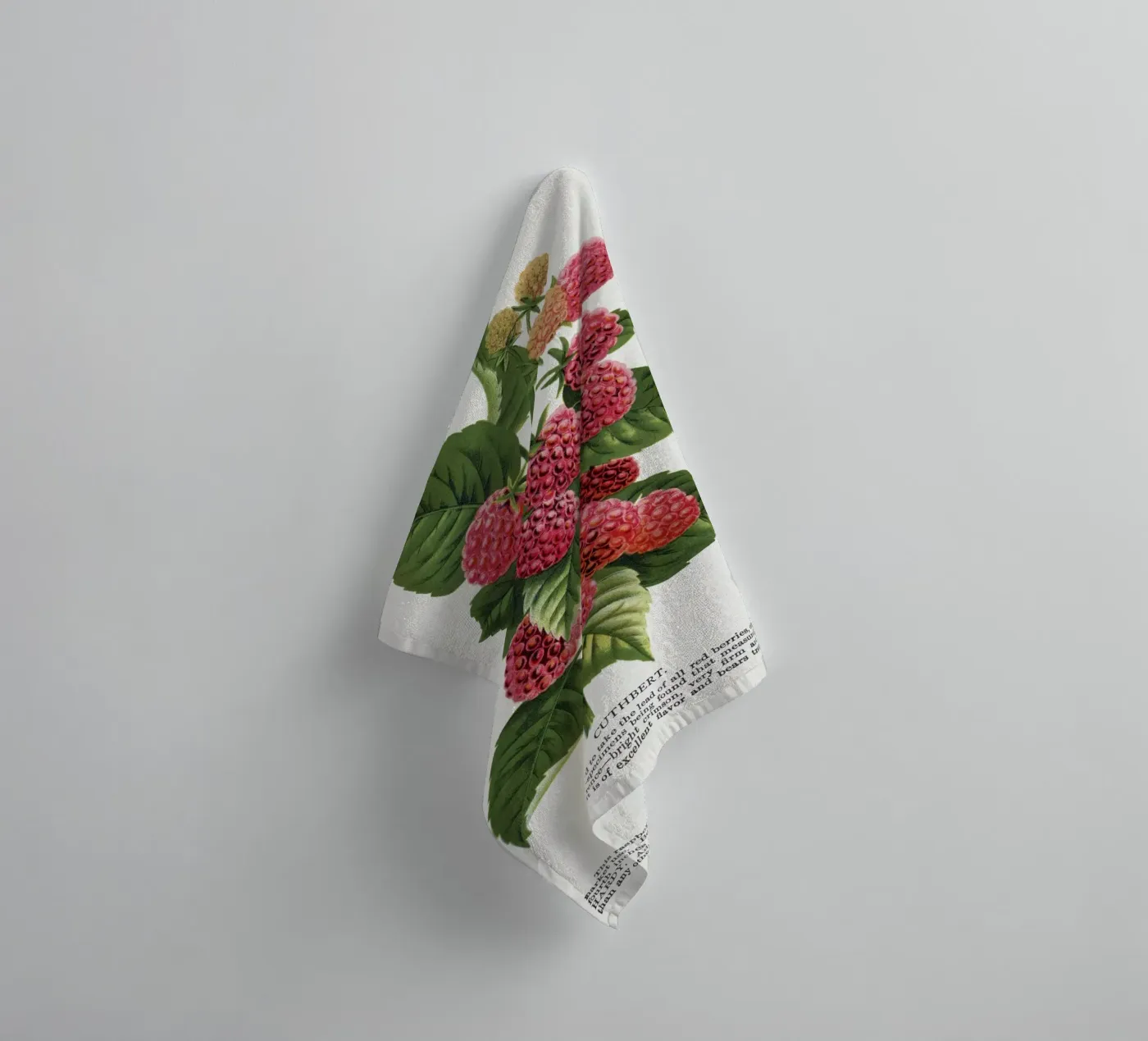 Cuthbert raspberry towel by vintageshop