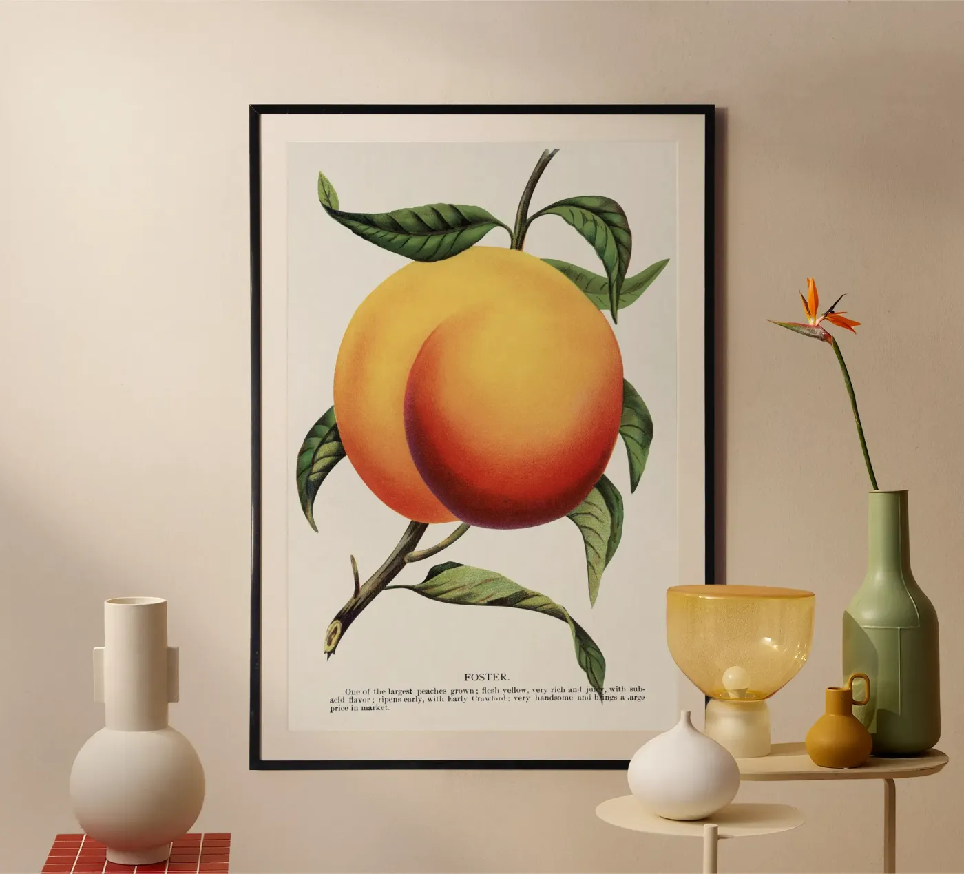 Foster peach poster van vintageshop