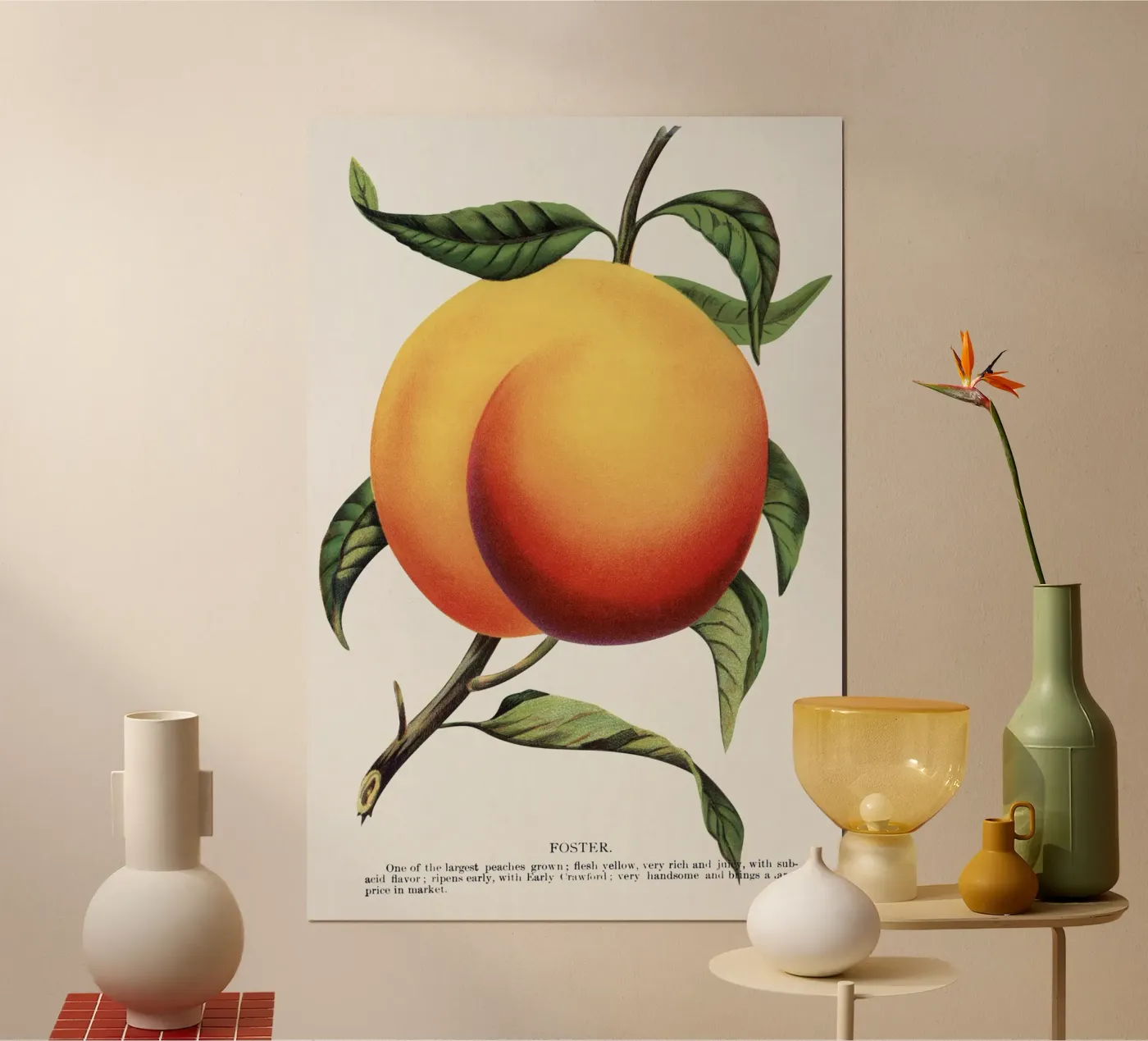 Foster peach poster van vintageshop